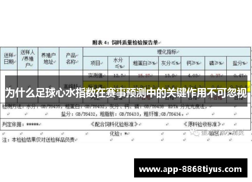 为什么足球心水指数在赛事预测中的关键作用不可忽视