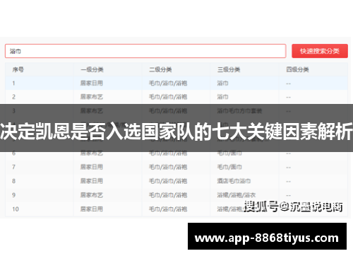 决定凯恩是否入选国家队的七大关键因素解析